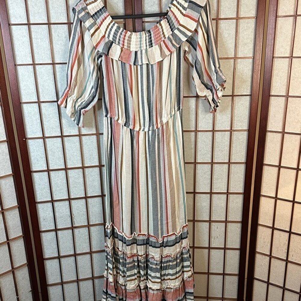 Buffalo David Bitton Striped balloon Sleeve Dress cotton XS